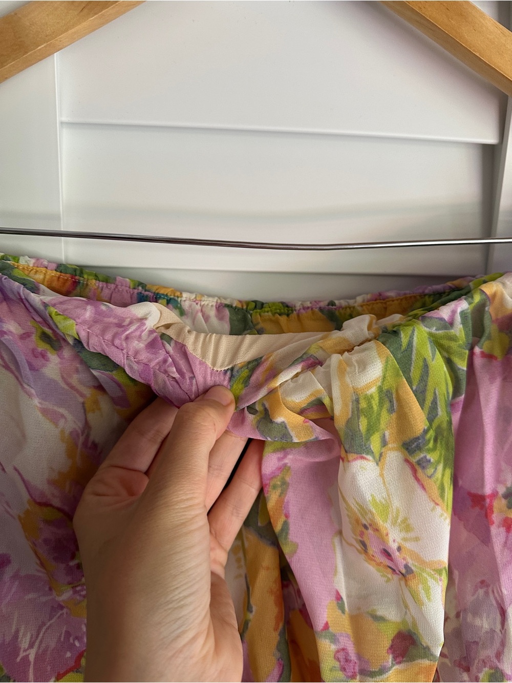 Floral Pink and Yellow Maxi Dress with Green Accents - Picture 4 of 8